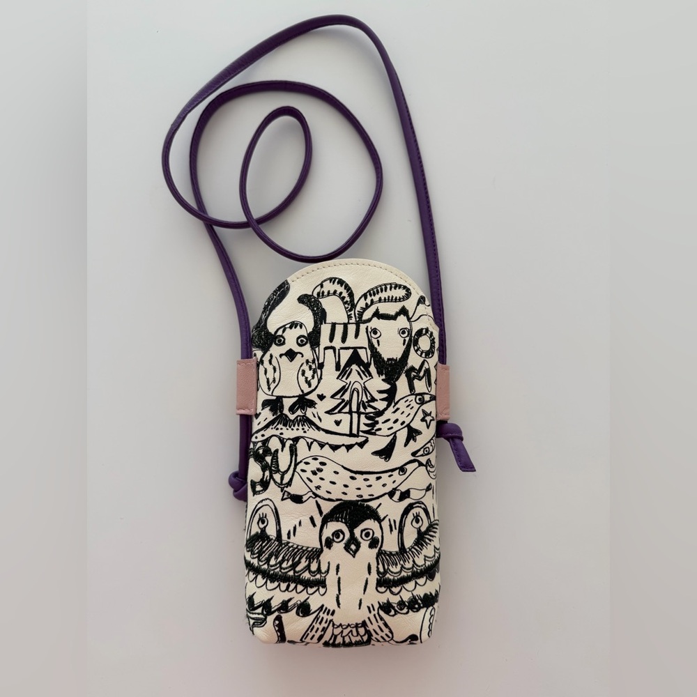 Tsumori Chisato Stylish Cream and Purple Crossbody Bag